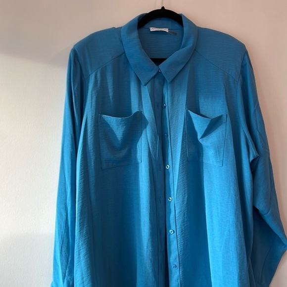 Calvin Klein Blouse Blue - Picture 2 of 7